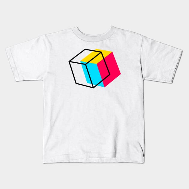 Abstract 90s Box Design Kids T-Shirt by The90sMall